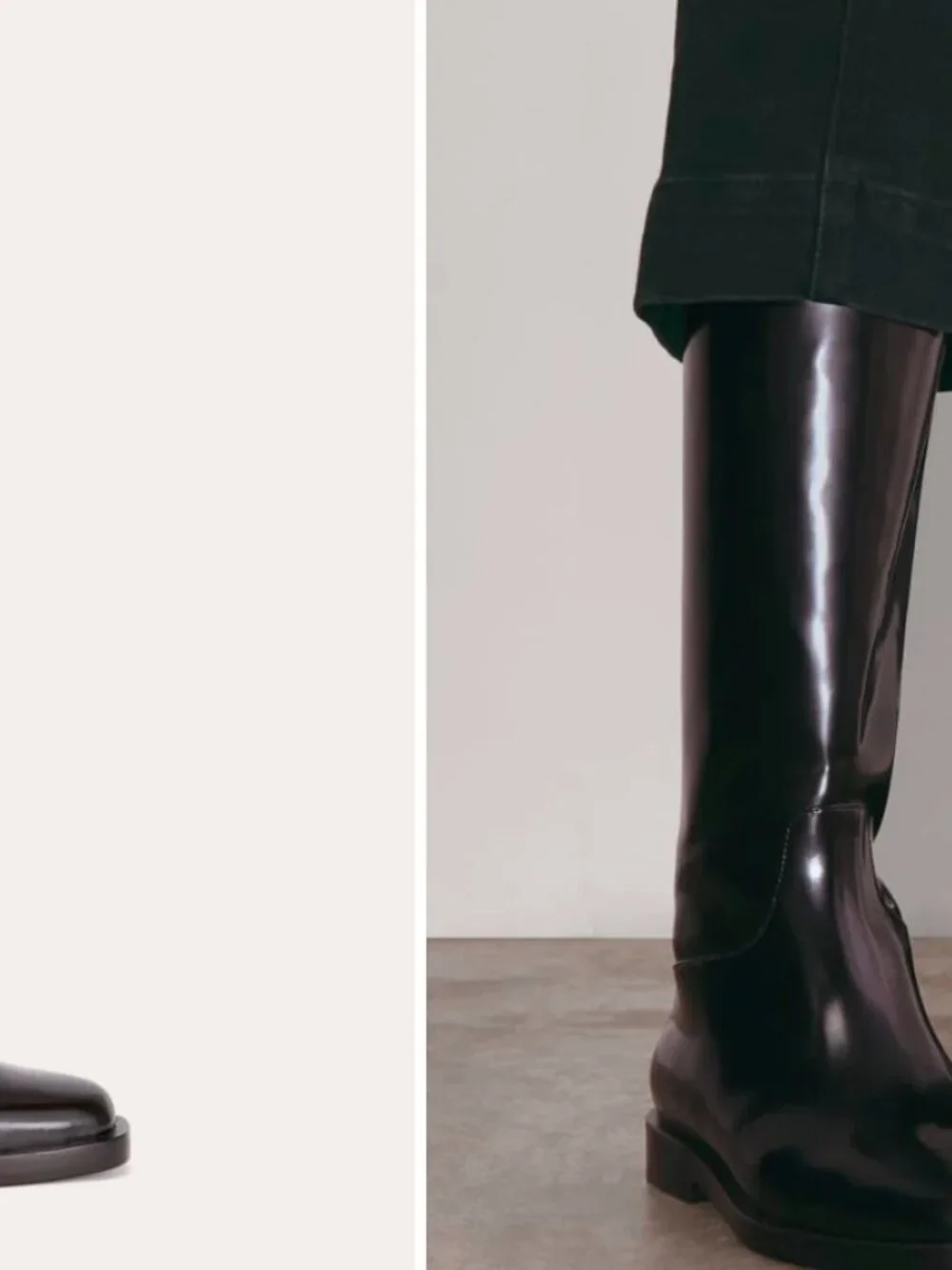 Everlane Black Patent Riding Boots